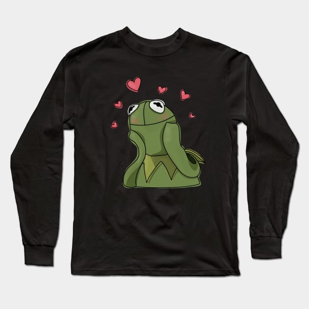 Kermit Love Meme Long Sleeve T-Shirt by janae